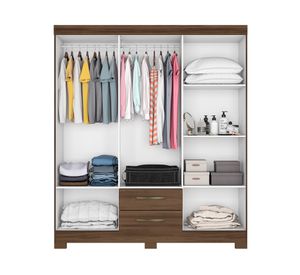 Clóset 6 puertas 2 cajones Aitana 187x161x44 cm