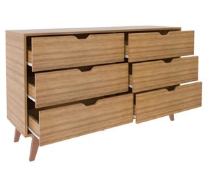 Cómoda CM8044 café claro 6 cajones