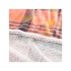 Frazada polar sherpa Tartán coral 1.5 plazas