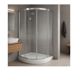 Shower curvo Elegant cuadros blanco 185x90x90 cm