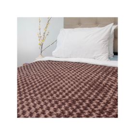 Frazada fluffly sherpa Deluxe café oscuro 1.5 plazas 1 un.