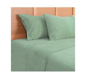 Juego sábanas 2 plazas sherpa lisa verde