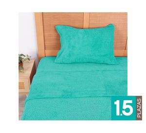 Juego sábanas 1.5 plazas sherpa lisa calipso