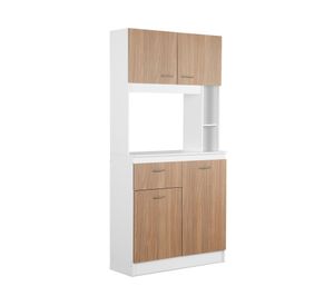 Mueble cocina nogal/blanco 183x90x33 cm