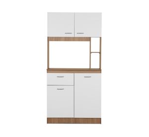 Mueble cocina 4 puertas 1 cajón 183x90x33 cm nogal/blanco