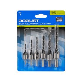 Set 6 brocas avellanadoras + llave Allen