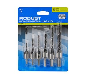 Set 6 brocas avellanadoras + llave Allen