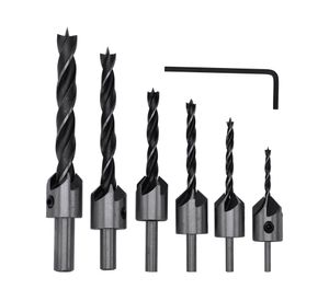 Set 6 brocas avellanadoras + llave Allen