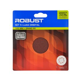 Lija orbital Grano 80 125 mm 5 unidades