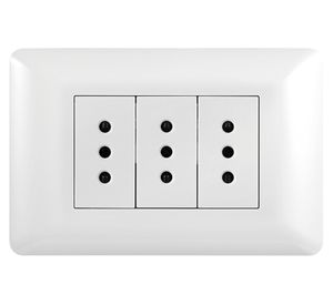 Pack 10 toma corriente triple Want-10 10A 250V blanco