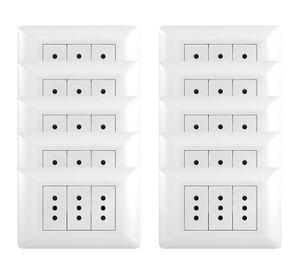 Pack 10 toma corriente triple Want-10 10A 250V blanco