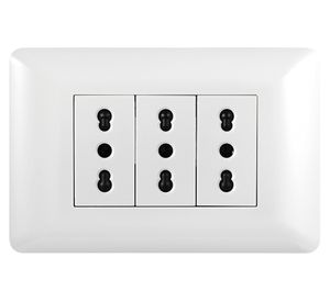 Pack 5 toma corriente triple Want-16 10/16A 250V blanco