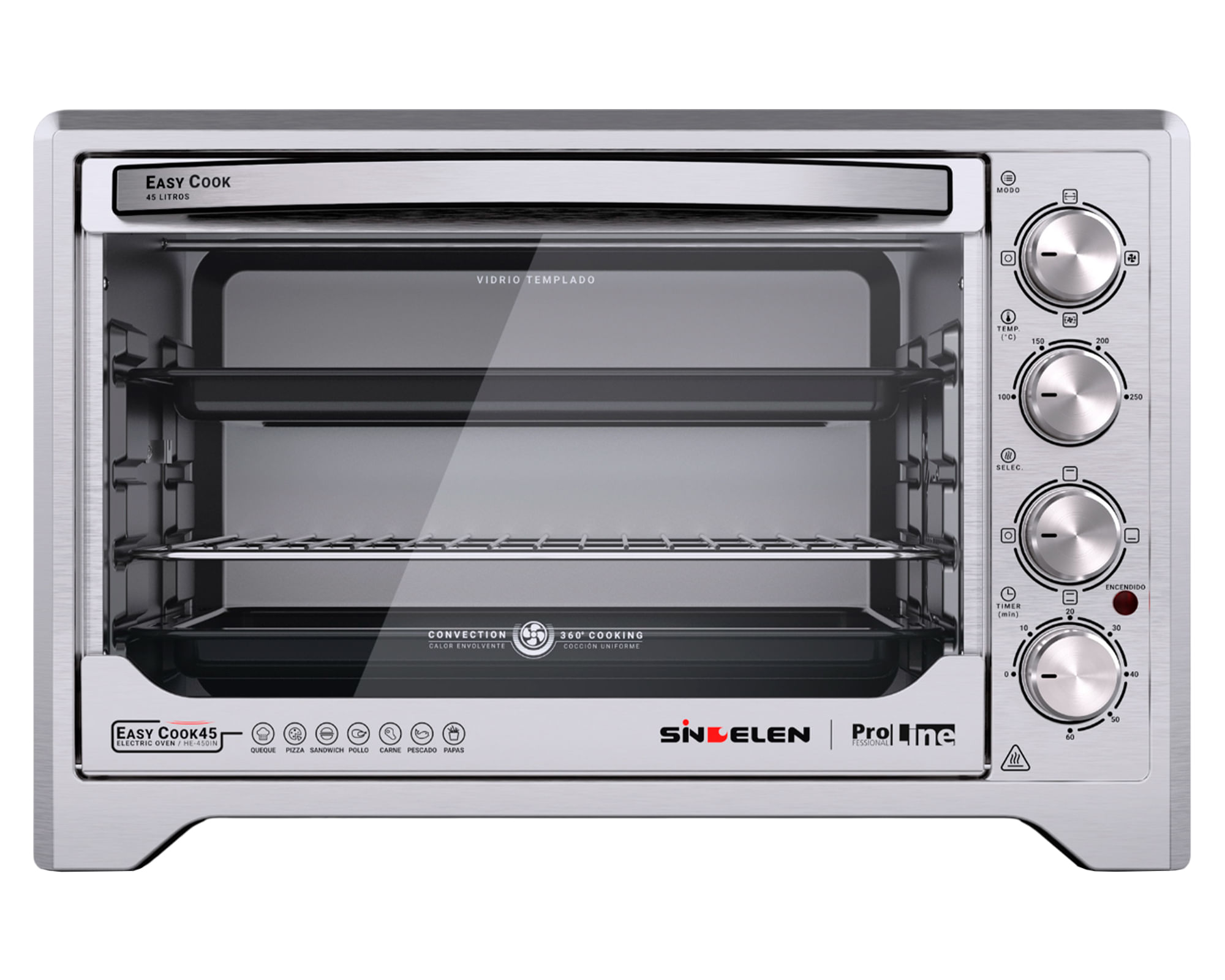 Sindelen Horno eléctrico convección/Airfryer 45L HE-450IN