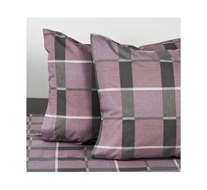 Juego sábanas 2 plazas 200 hilos Check morado