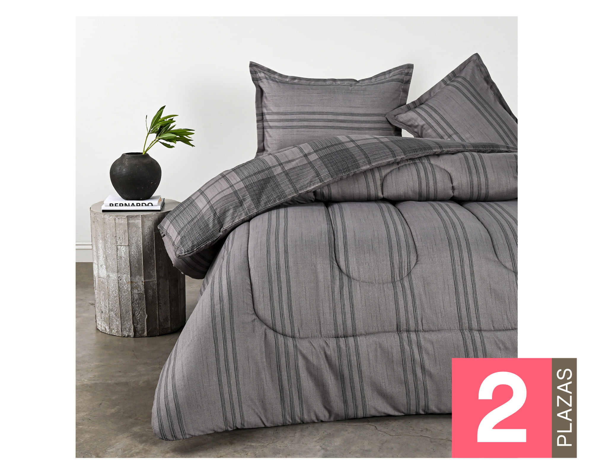 Elements & Co Plumón Squard gris 2 plazas