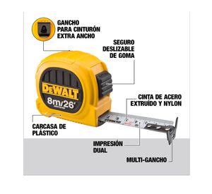 Huincha medir 8 m 26'' diseño compacto DWHT34193L