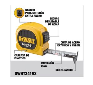 Huincha medir 5 m 16'' diseño compacto DWHT34192L