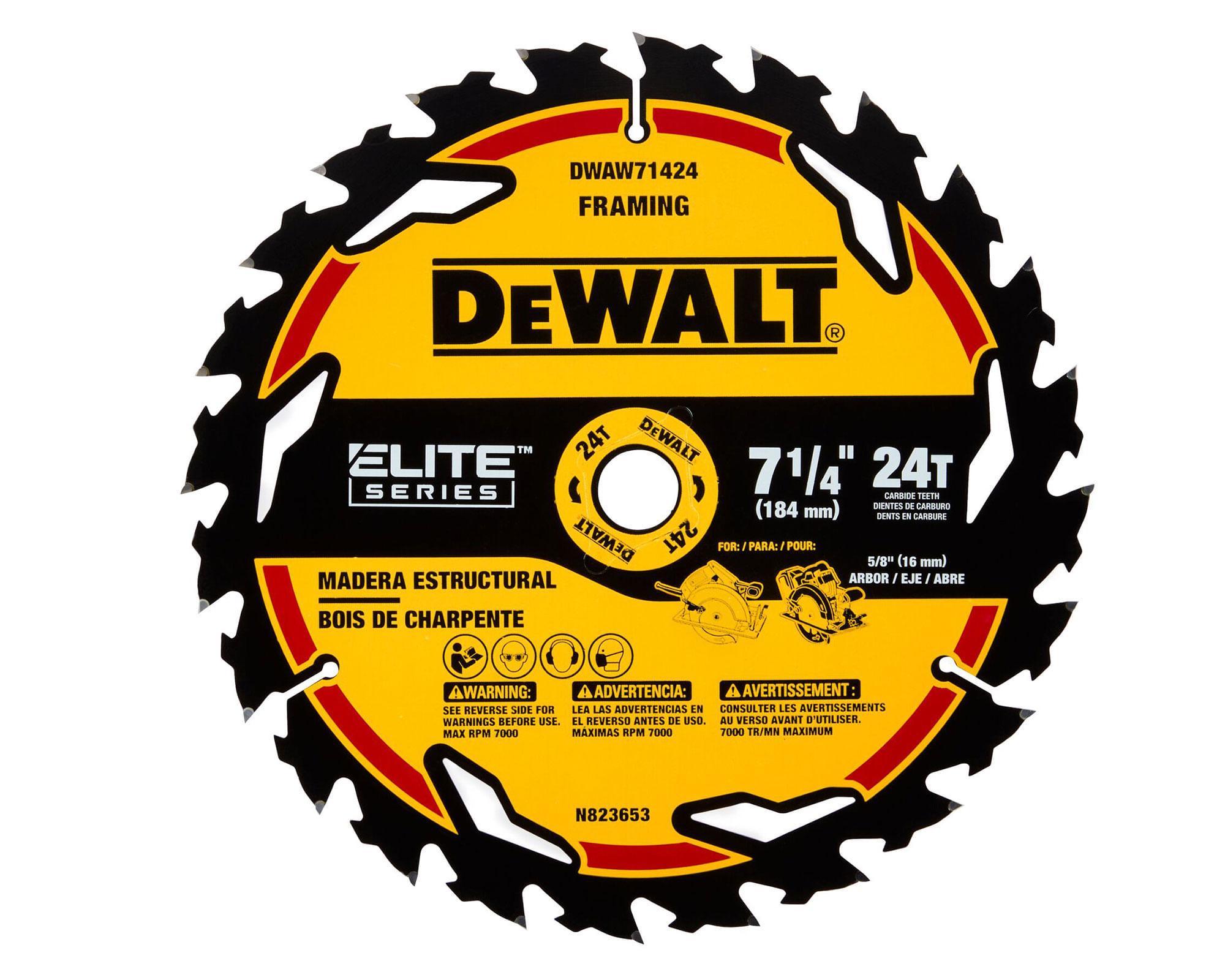 Disco sierra 7-1/4'' DWAW71424-Z