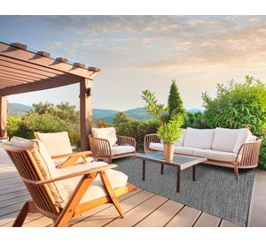 Alfombra Flatweave Flox anthracite 180x120 cm