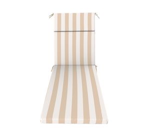 Cojín reposera Rayas taupe/blanco 60x195 cm