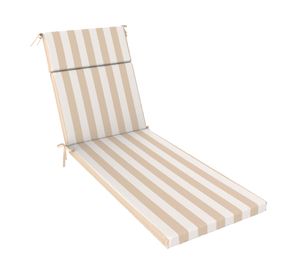 Cojín reposera Rayas taupe/blanco 60x195 cm