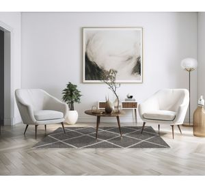 Alfombra Morgan star Oxy negro/blanco 180x120 cm