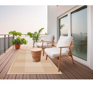 Alfombra Flatweave Flox beige 180x120 cm