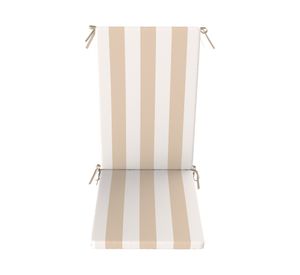Cojín asiento respaldo Rayas taupe/blanco 43x110 cm