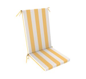 Cojín asiento respaldo Rayas amarillo/blanco 43x110 cm