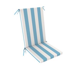 Cojín asiento respaldo Rayas azul/blanco 43x110 cm