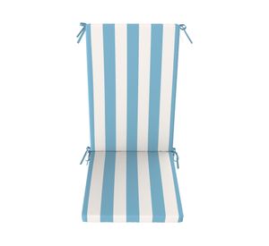Cojín asiento respaldo Rayas azul/blanco 43x110 cm