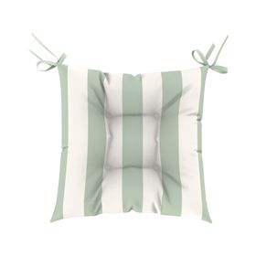 Cojín asiento Rayas verde salvia/blanco 45x45 cm