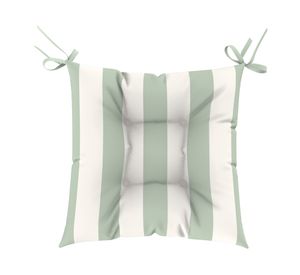 Cojín asiento Rayas verde salvia/blanco 45x45 cm