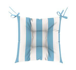 Cojín asiento Rayas azul/blanco 45x45 cm