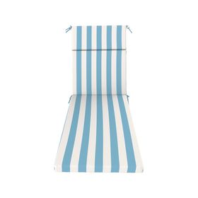 Cojín reposera Rayas azul/blanco 60x195 cm