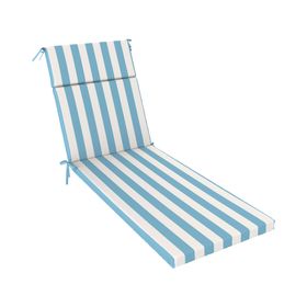 Cojín reposera Rayas azul/blanco 60x195 cm