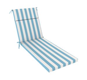 Cojín reposera Rayas azul/blanco 60x195 cm