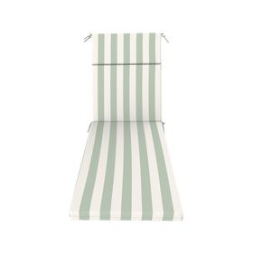 Cojín reposera Rayas verde salvia/blanco 60x195 cm