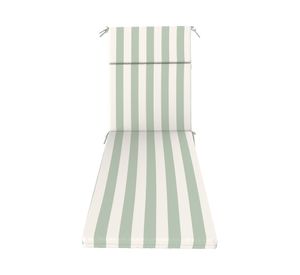 Cojín reposera Rayas verde salvia/blanco 60x195 cm