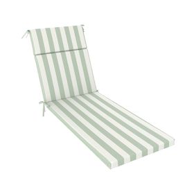 Cojín reposera Rayas verde salvia/blanco 60x195 cm