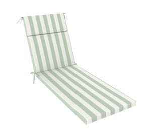 Cojín reposera Rayas verde salvia/blanco 60x195 cm