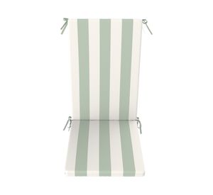 Cojín asiento respaldo Rayas verde salvia/blanco 43x110 cm