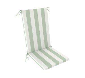 Cojín asiento respaldo Rayas verde salvia/blanco 43x110 cm