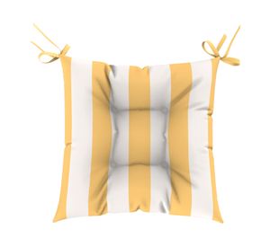 Cojín asiento Rayas amarillo/blanco 45x45 cm