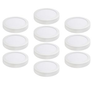 Panel LED sobreponer 6W luz neutra redondo blanco 10 unidades