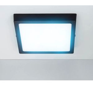 Panel LED sobreponer 24W luz fría cuadrado negro 10 unidades