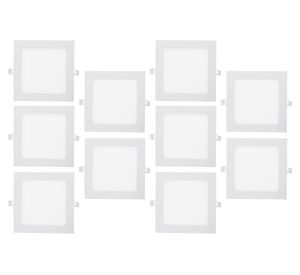 Panel LED 18W luz neutra cuadrado blanco 10 unidades