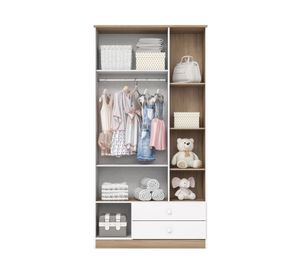 Clóset Amapola blanco/café 3 puetas 2 cajones