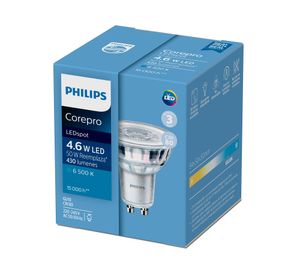 Ampolleta LED 4.6W GU10 luz fría 2 unidades
