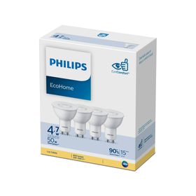 Ampolleta LED 4.7W GU10 luz cálida 4 unidades